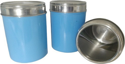 Dynore Steel Grocery Container  - 1250 ml(Pack of 3, Blue)
