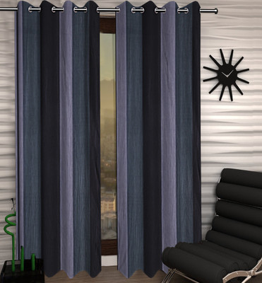 KUBER INDUSTRIES 214 cm (7 ft) Polyester Window & Door Curtain Single Curtain(Self Design, Purple)