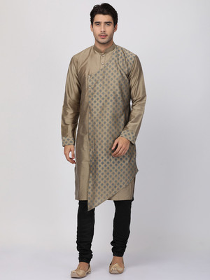 VASTRAMAY Men Solid Straight Kurta(Grey)
