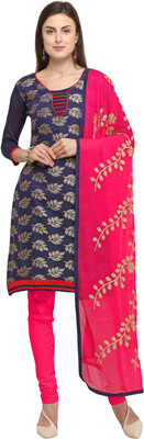 Blissta Jacquard Solid, Embroidered, Self Design Kurta & Churidar Material