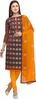 Blissta Jacquard Solid, Embroidered, Self Design Kurta & Churidar Material