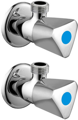 DRIZZLE Angle Cock Acura Brass Chrome Plated - Angle Valve Stop Cock For Bathroom - Angle Tap for Geyser And Basin Tap Connection - Set of 2 Angle Cock Faucet(Wall Mount Installation Type)