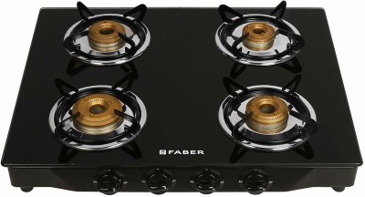 FABER byFaber Jumbo 4BB BK Glass Manual Gas Stove(4 Burners)