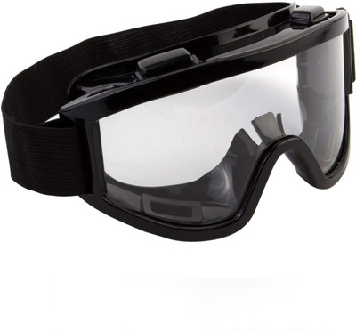 DEZIINE Motorbike ATV/Dirt Bike Racing Transparent Goggles With Adjustable Motorcycle Goggles(Black)