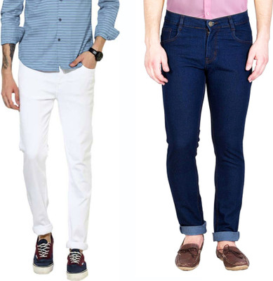 Masterly Weft Slim Men Multicolor Jeans(Pack of 2)