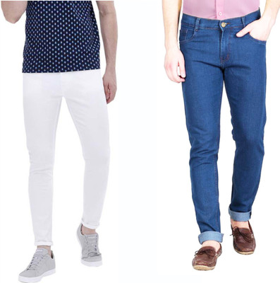 Masterly Weft Slim Men Multicolor Jeans(Pack of 2)