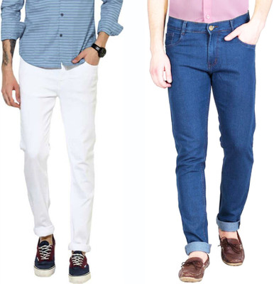Masterly Weft Slim Men Multicolor Jeans(Pack of 2)
