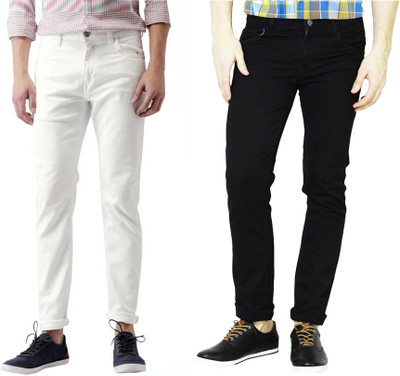 Masterly Weft Slim Men Multicolor Jeans(Pack of 2)