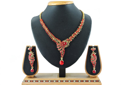 VATSALYA creation Alloy Gold-plated Red, Bronze Jewellery Set(Pack of 1)