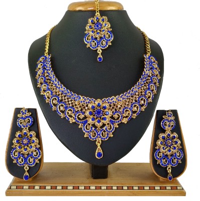 VATSALYA creation Alloy Gold-plated Blue, Bronze Jewellery Set(Pack of 1)