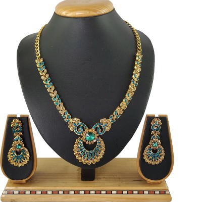 VATSALYA creation Alloy Gold-plated Blue, Bronze Jewellery Set(Pack of 1)