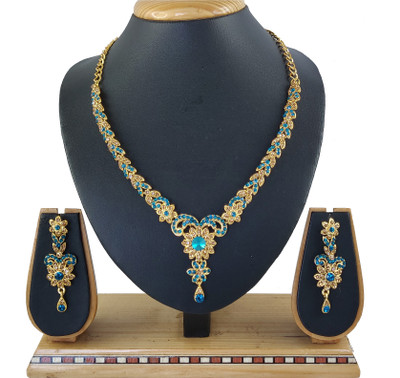 VATSALYA creation Alloy Gold-plated Blue, Bronze Jewellery Set(Pack of 1)