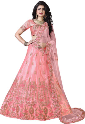 Maroosh Embroidered Semi Stitched Lehenga Choli(Pink) Maroosh Embroidered Semi Stitched Lehenga Choli(Pink)