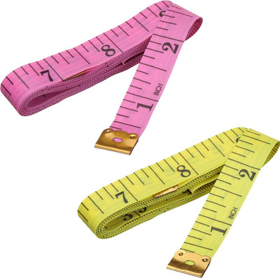 StealODeal Pink-Yellow Top Quality 150cm |Combo of 2| Body Measuring Tailor Measurement Tape(1.5 Metric)