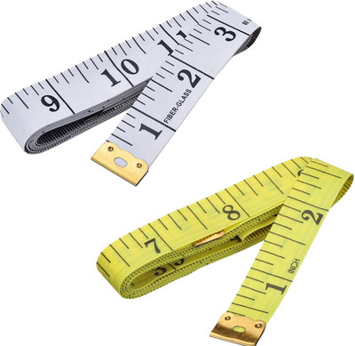 StealODeal White-Yellow Top Quality 150cm |Combo of 2| Body Measuring Tailor Measurement Tape(1.5 Metric)