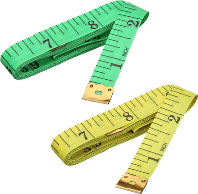StealODeal Green-Yellow Top Quality 150cm |Combo of 2| Body Measuring Tailor Measurement Tape(1.5 Metric)