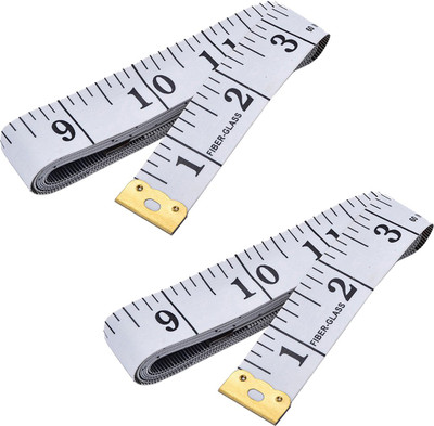 StealODeal White Top Quality 150cm |Pack of 2| Body Measuring Tailor Measurement Tape(1.5 Metric)