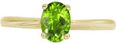 CEYLONMINE Peridot Ring with Natural Peridot Stone Astrological & Lab Certified Stone Peridot Gold Plated Ring