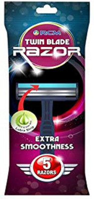 RCM Extra Smooth Twin Blade Razor - 5 Pieces (Pack of 1), Men(Pack of 5)