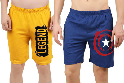 HOTFITS Graphic Print Men Multicolor Basic Shorts