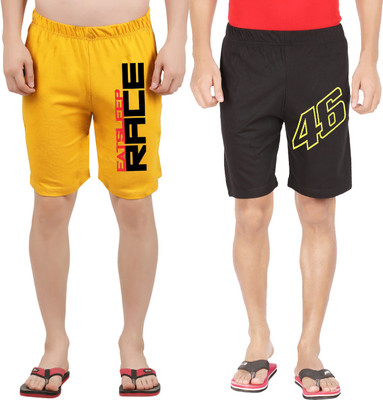 HOTFITS Graphic Print Men Multicolor Basic Shorts