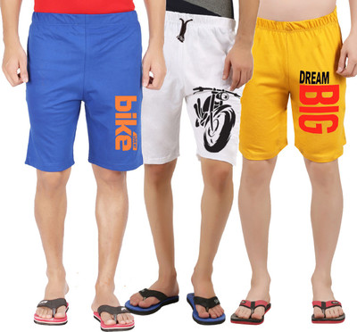 HOTFITS Printed Men Multicolor Basic Shorts