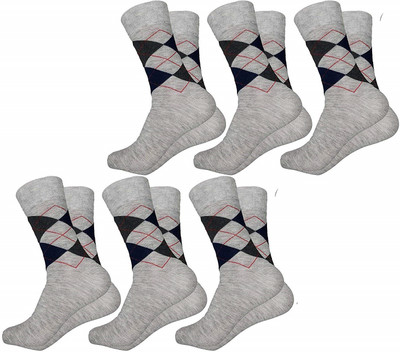 PinKit Men Printed Mid-Calf/Crew(Pack of 6)