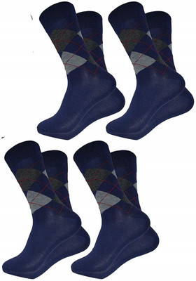 PinKit Men Argyle Mid-Calf/Crew(Pack of 4)