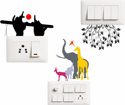Decoration Stickers 12 cm Abstract Self Adhesive Sticker(Pack of 1)
