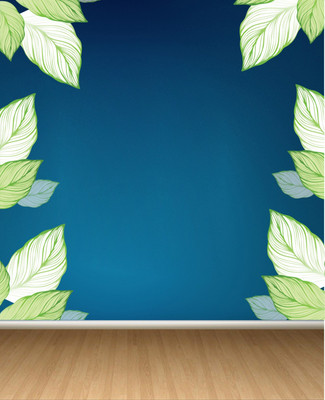 SUDARSHAN STICKER 91 cm Green Leafe Morder Decorative Floral Wall Sticker (91 cm x 90 cm) Self Adhesive Sticker(Pack of 1)