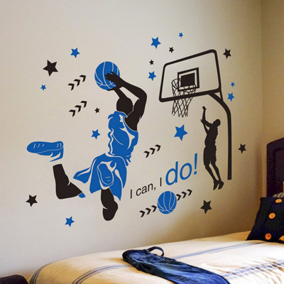 Divine studio 121 cm Basketball Player Star Athlete Sports Decorative(121 cm x 139 cm) Self Adhesive Sticker(Pack of 1)