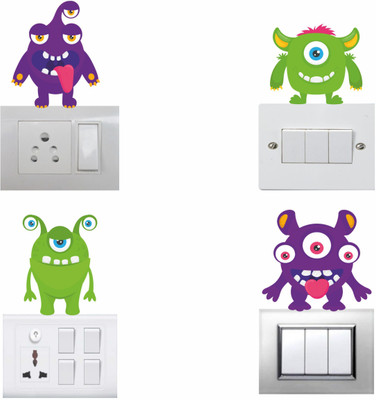 Saiii Designs 12 cm abstract Self Adhesive Sticker(Pack of 4)