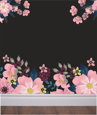 JSS DECORATIONS DESIGNS 68 cm Modern Floral Decorative Design Wall Sticker (68 cm x 72 cm) Self Adhesive Sticker(Pack of 1)