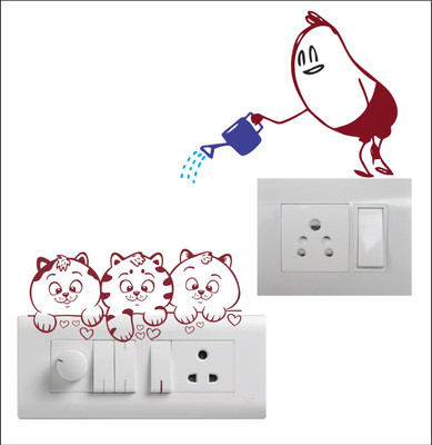 Sticker Hub 12 cm Switch Board Sticker - Wall Decorative - Switch Panel Stickers Self Adhesive Sticker(Pack of 1)