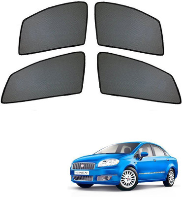 AuTO ADDiCT Side Window Sun Shade For Fiat Linea Classic(Black)