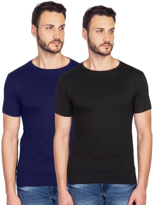 Bluehaaat Solid Men Round Neck Black T-Shirt