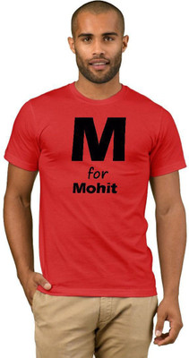 Exoctic Silver Printed Men Round Neck Red T-Shirt