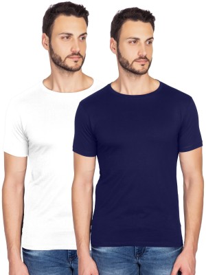 Bluehaaat Solid Men Round Neck White T-Shirt