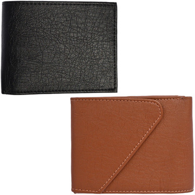 SunShopping Men Multicolor Artificial Leather Wallet(3 Card Slots, Pack of 2)