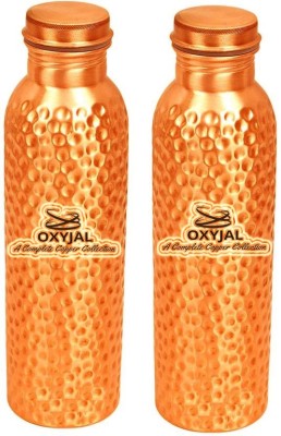 Oxyjal Branded Pure Copper Bottle For Make Water Pure Mineral 1000 ml Bottle(Pack of 2, Brown, Copper)