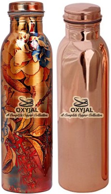 Oxyjal Branded Pure Copper Bottle For Make Water Pure Mineral 1000 ml Bottle(Pack of 2, Brown, Copper)