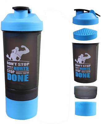 WHITEIBIS Protein Shaker Bottle for gym with 2 Storage Extra Compartment 750 ml Shaker 750 ml Shaker(Pack of 1, Blue)