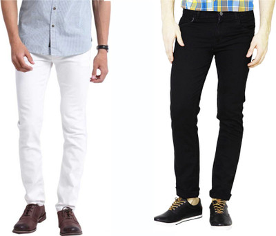 Masterly Weft Slim Men Multicolor Jeans(Pack of 2)