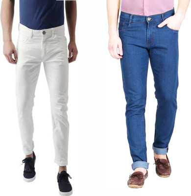 Masterly Weft Slim Men Multicolor Jeans(Pack of 2)