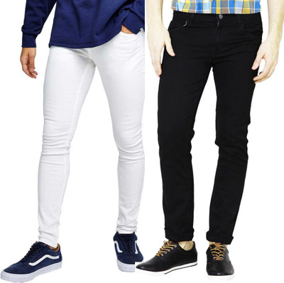 Masterly Weft Slim Men Multicolor Jeans(Pack of 2)