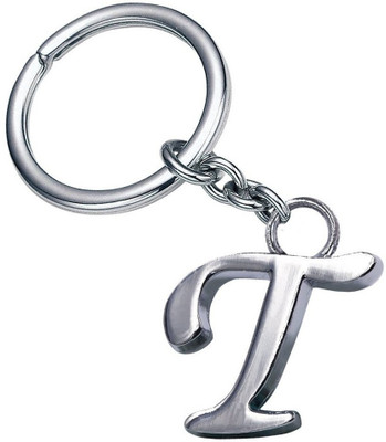 MISMIL Alphabet Letter T Metal Keychain Keyring Silver T letter Key Chain
