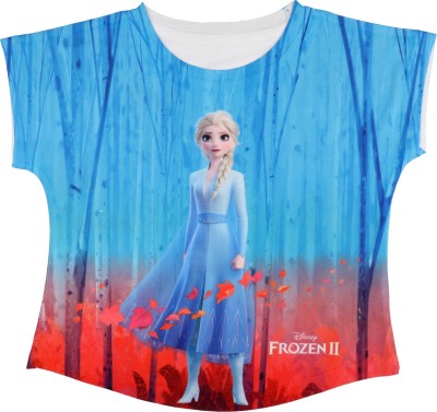 FROZEN Girls Casual Polyester Top(Blue, Pack of 1)