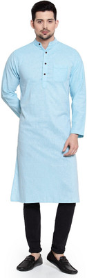 Enchanted Drapes Men Solid Straight Kurta(Brown)