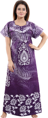 INNER BEATS Women Maternity/Nursing Nighty(Purple)