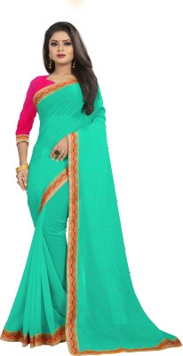 Fashion Day Embroidered Bollywood Georgette Saree(Light Green)